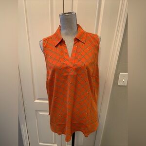 Michael kors ladies orange spiced sleeveless top Sz XL